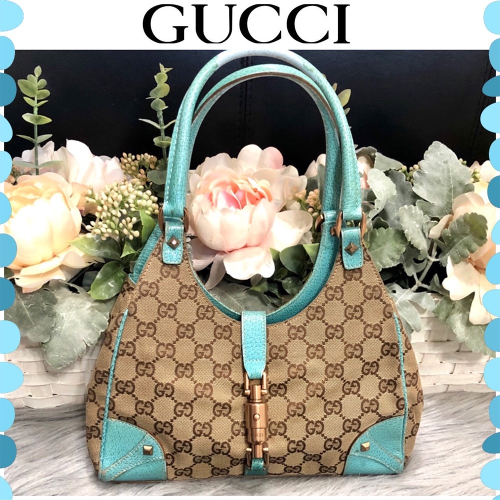 Gucci Brown and Blue Shoulder Bag